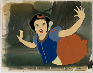 Snow White in a fright, animation art