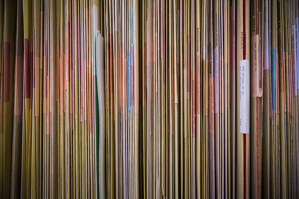 birds eye view image of a cluster of files, with some labels showing.